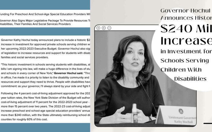 Governor Hochul Announces Historic $240 Million Increase in Investment for Schools Serving Children With Disabilities